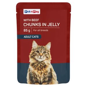 PnP Beef Chunks In Jelly Adult Cat Food 85g
